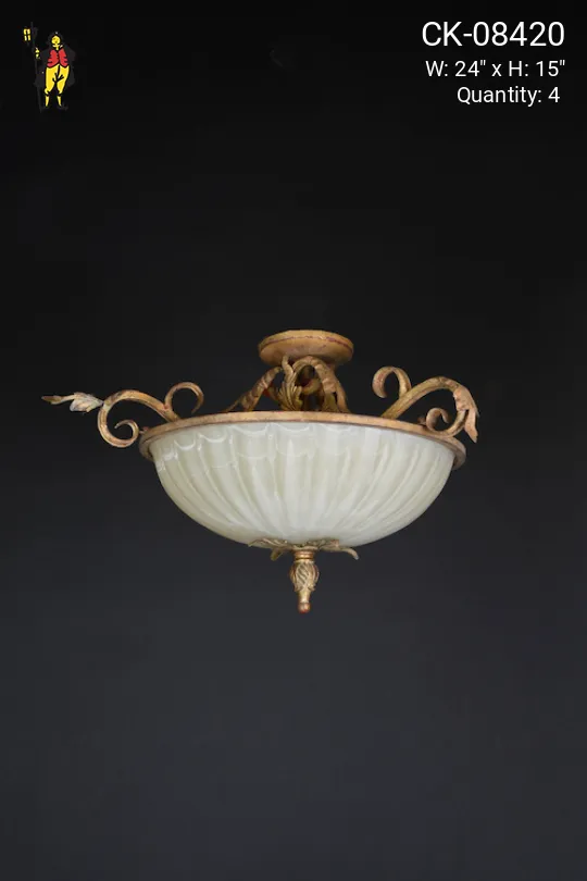 Flush Mount Glass Bowl Sconce