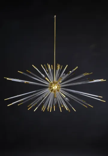 Sputnik Style Glass & Brass Hanging Fixture