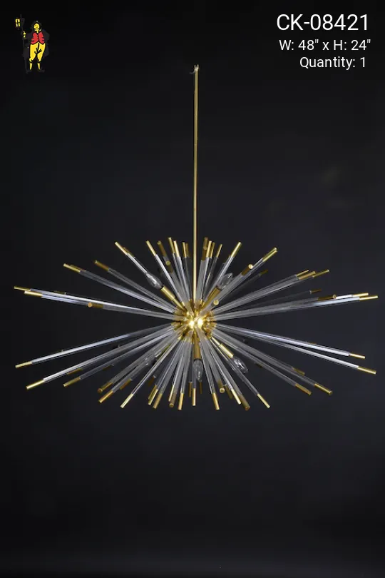 Sputnik Style Glass & Brass Hanging Fixture