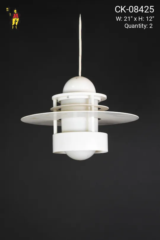White Post Modern Hanging Fixture