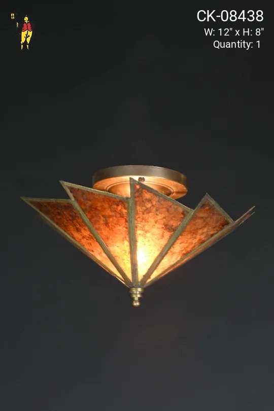 Flush Mount Mica Ceiling Fixture