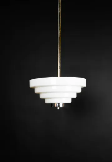 White Step Glass Hanging Pendant