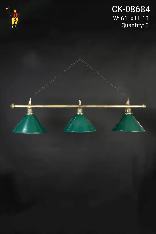 Three Light Brass Billiard Light