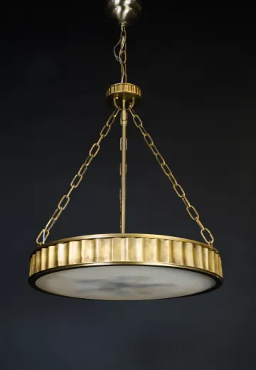 Brass & Glass Bowl Hanging Fixture