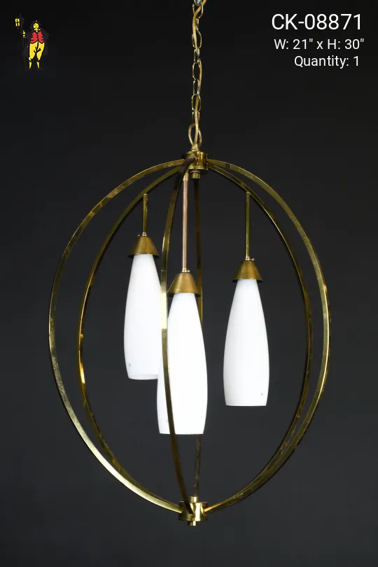 Brass & Glass Shaded Hanging Pendant