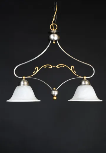 Two Light Nickel Hanging Fixture