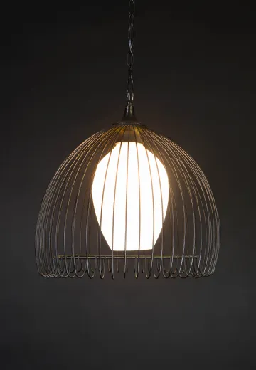 Black Wire Cage Hanging Pendant