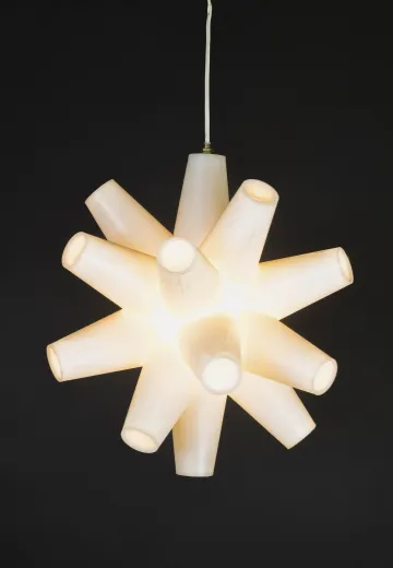 White Contemporary Plastic Hanging Pendant