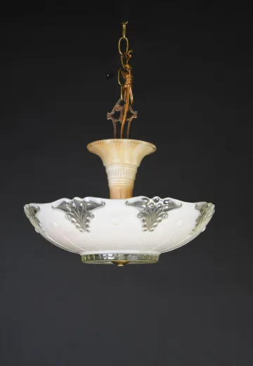 Hanging Mid Century Glass Bowl Fixture