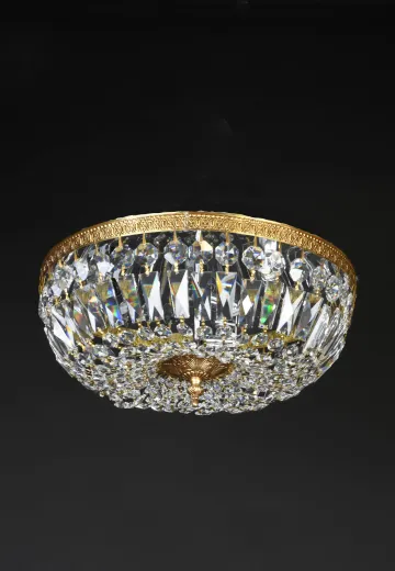 16" Crystal Basket Flush Mount