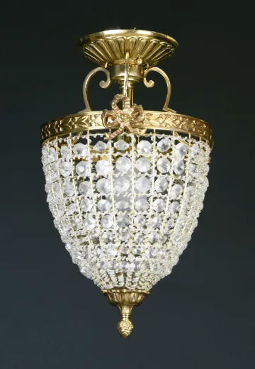 Flush Mount Crystal Basket Fixture