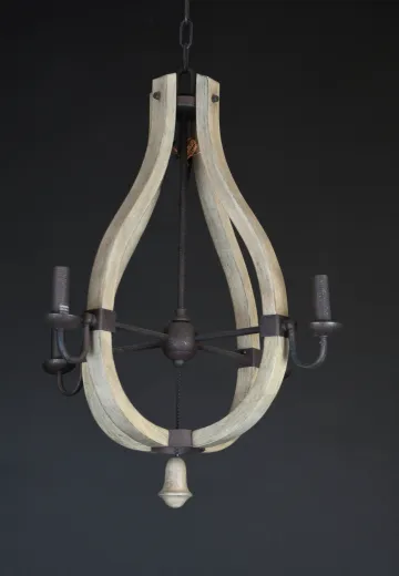Light Stained Wooden Chandelier