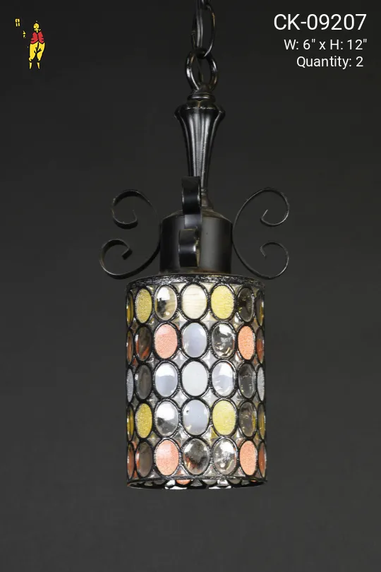 Small Glass Multicolored Glass Pendant