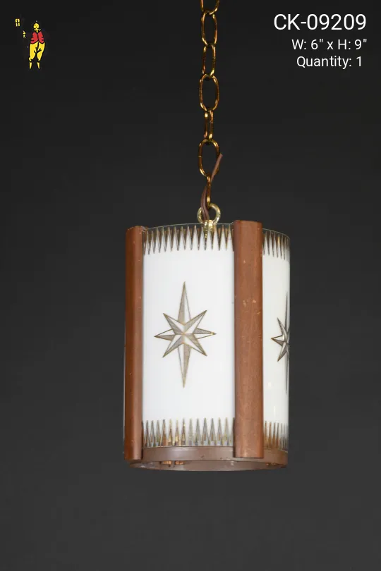 Wood & Milk Glass Lantern