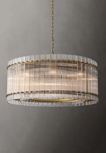 Crystal & Brass Ring Chandelier