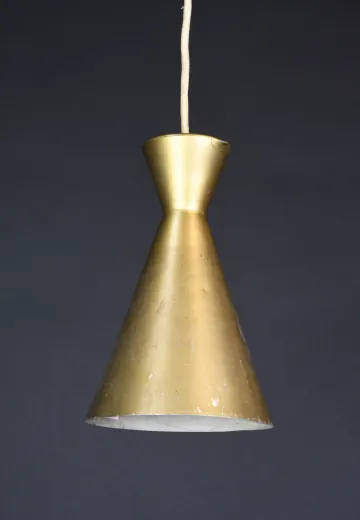Hanging Brass Conical Pendant