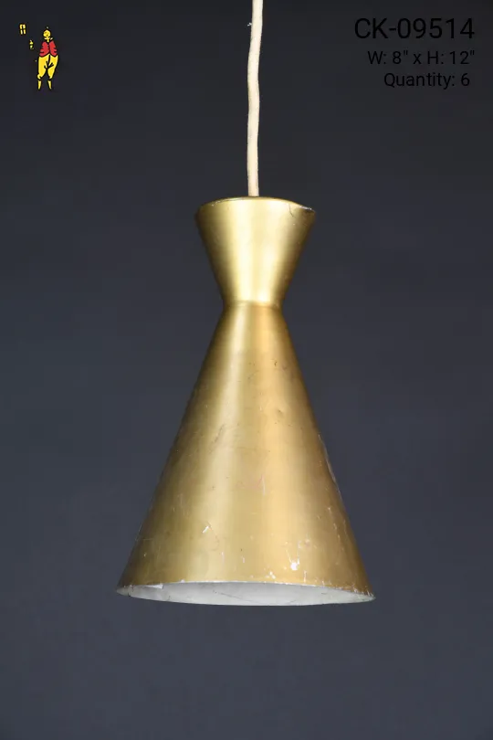 Hanging Brass Conical Pendant