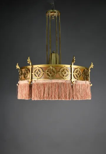 Art Deco Chandelier w/Fabric Fringe