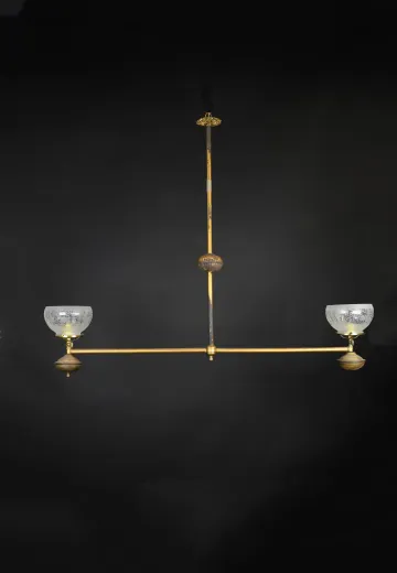 Double Arm Electrified Oil Style Brass Chandelier
