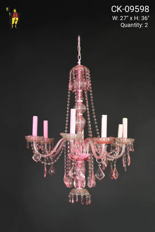 Pink Crystal Chandelier