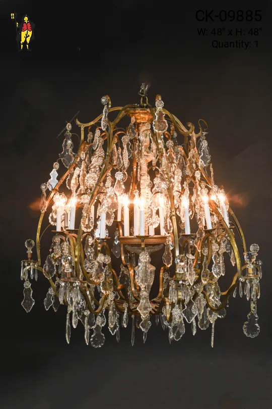 Twenty Four Light Crystal & Brass "Bertha" Chandelier