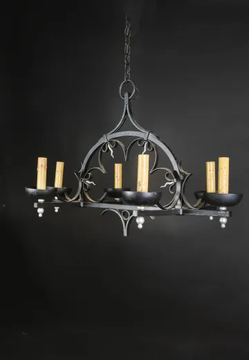 Gothic Six Candle Iron Chandelier