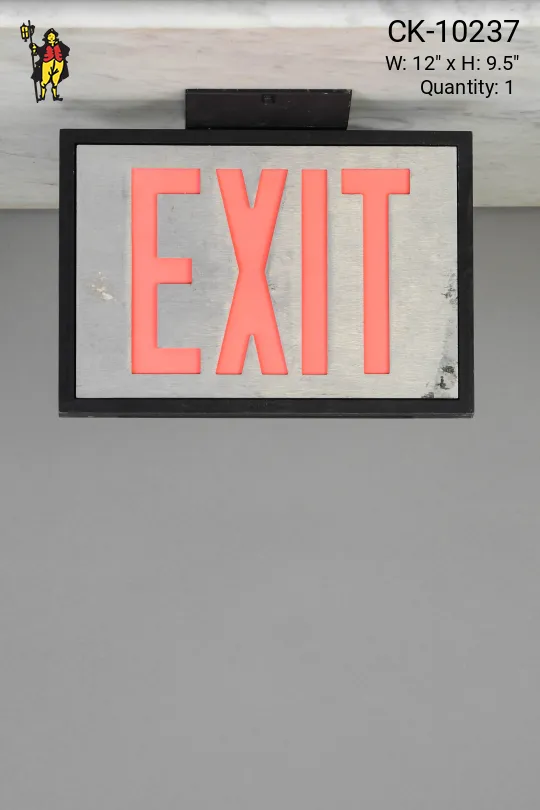 Black Framed Ceiling Mounted Exit Sign