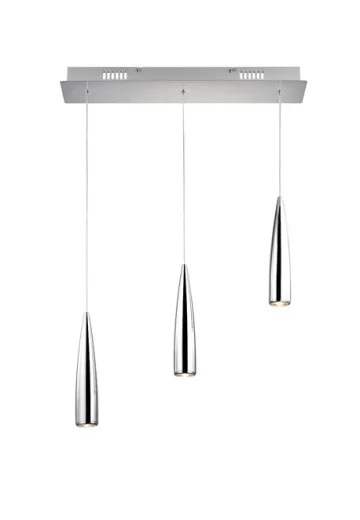 Three Light 23" LED Linear Pendant