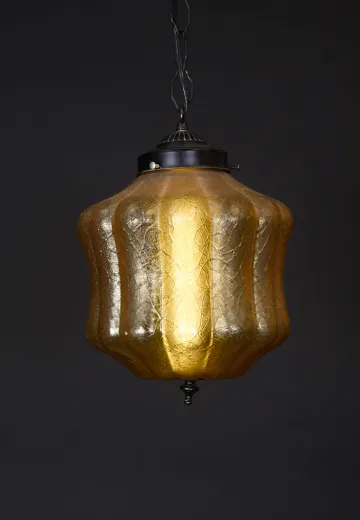 Amber Glass Globe Pendant