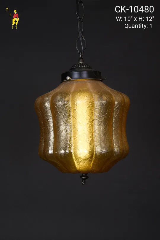 Amber Glass Globe Pendant