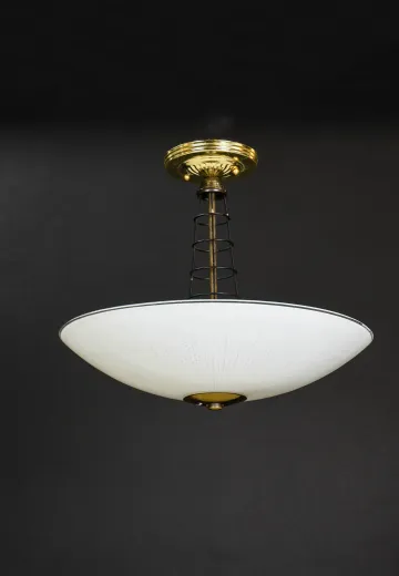Round Glass Bowl Flush Mount Fixture