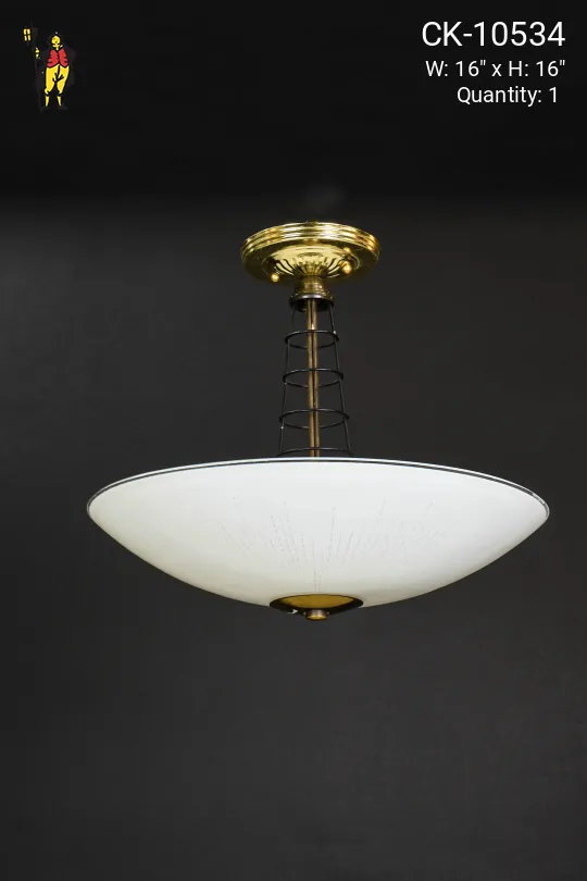 Round Glass Bowl Flush Mount Fixture