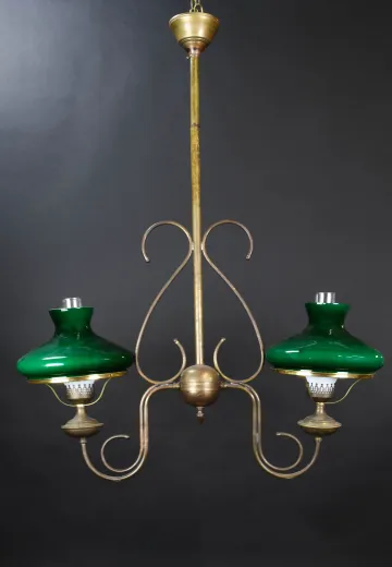 Gaslight Brass Chandelier w/Student Shades