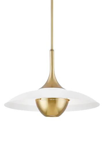 Brass & Off White Reflector Pendant