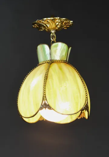 Flush Mount Hanging Green Glass Pendant
