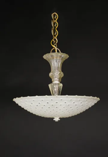 Mid Century Glass Bowl Hanging Fixture