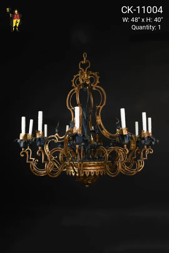 Twelve Light Art Deco Chandelier