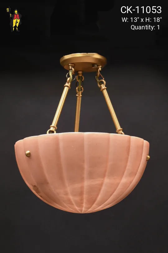 Pink Semi Flush Bowl Fixture