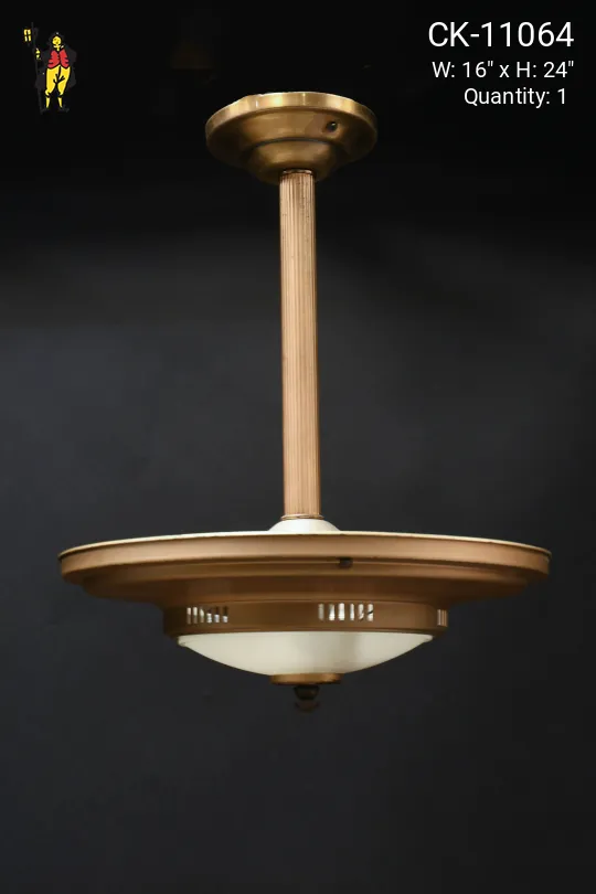 Brass Semi-Flush Hanging Pendant