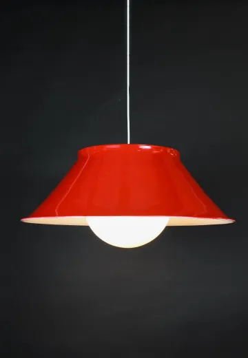 Oversize Red Reflector & Plastic Globe Haning Pendant
