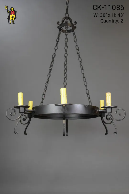 Gothic Six Candle Iron Chandelier