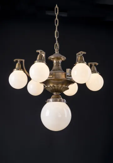 Antique Brass Municipal Chandelier