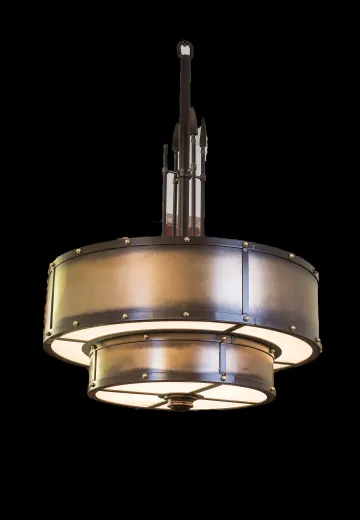 Bronze Art Deco Style Hanging Lantern
