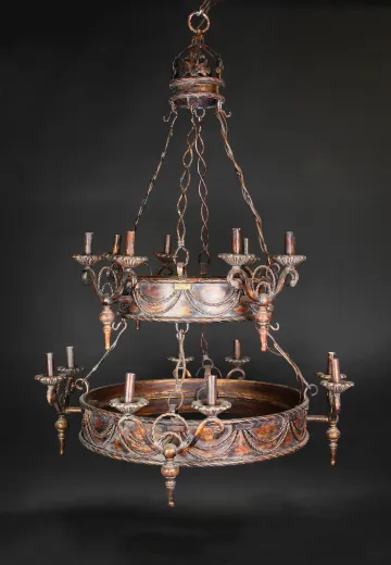 Sixteen Light Two Teired Gothic Chandelier
