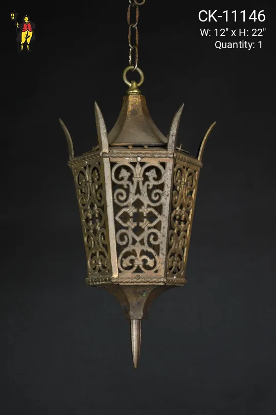 Gothic Brass Hanging Lantern