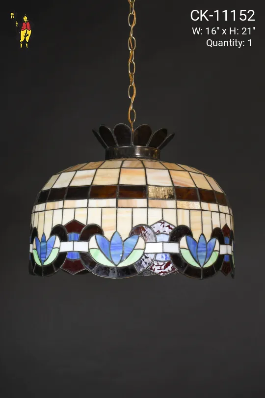 Multicolor Slag Glass Hanging Pendant