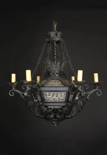 Gothic Iron Six Light Chandelier