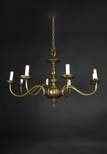 Eight Light Antique Brass Chandelier