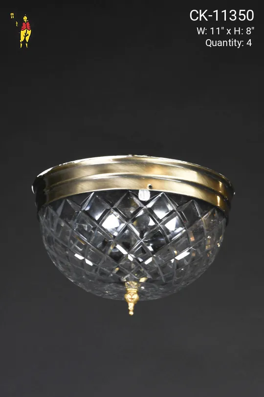 Crystal Bowl Flush Mount Fixture