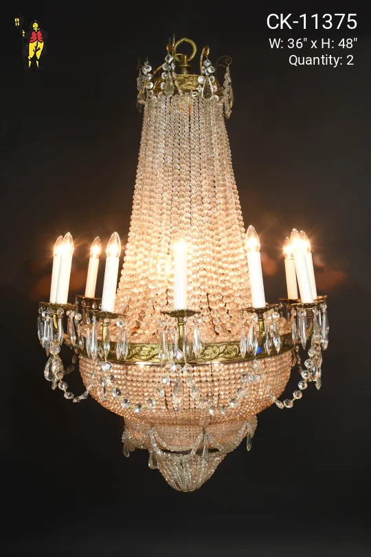 Twelve Candle Crystal Basket Chandelier